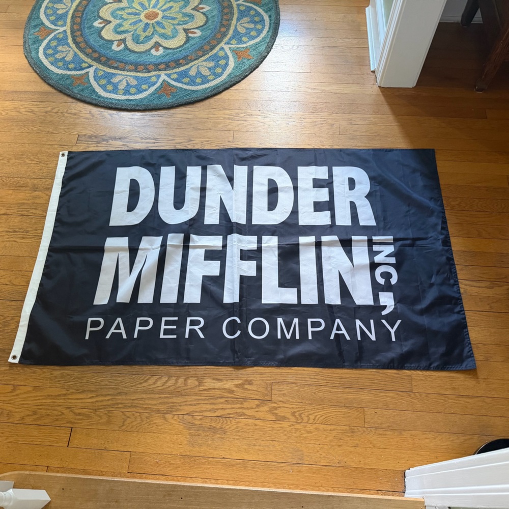 Dunder Mifflin Black and White Flag